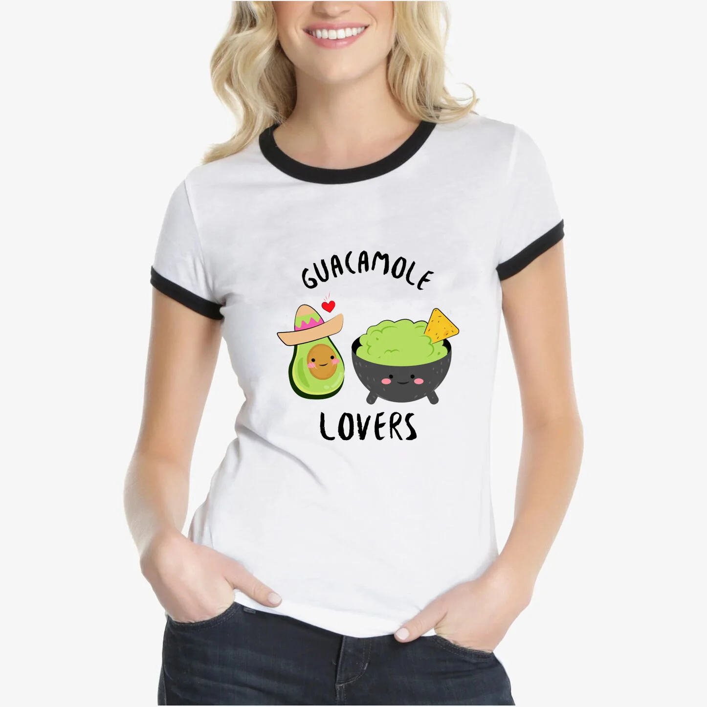

Women T Shirt Avocado GUACAMOLE LOVERS letter Harajuku Fashion Kawaii Top Tee Hipster Tumblr Camiseta Feminina Camisas Mujer