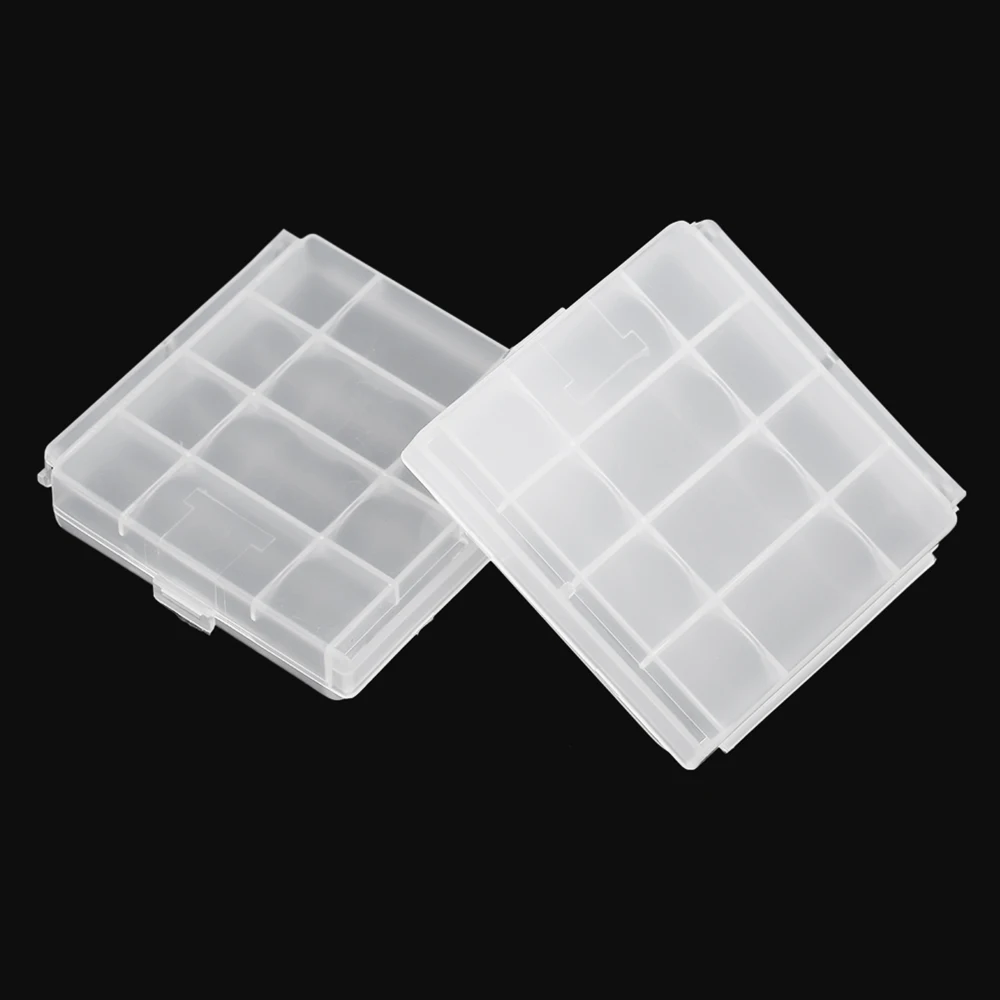 

2PCS PALO Transparent AA Battery Storage Boxes Cases Containers Durable Plastic Battery Holders with Lids Hold 2*4 AA Batteries