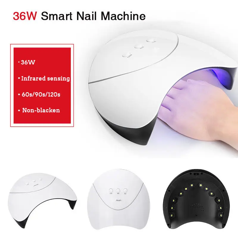 36W Nail Dryer 12 LEDs Lamp Light Gel Polish Cure Nail Dryer with 3