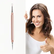 Рисунок с обеих головок алюминиевая трубка игла из нержавеющей стали игла для удаления акне игла скрывает Тип принимает красивый макияж инструмент