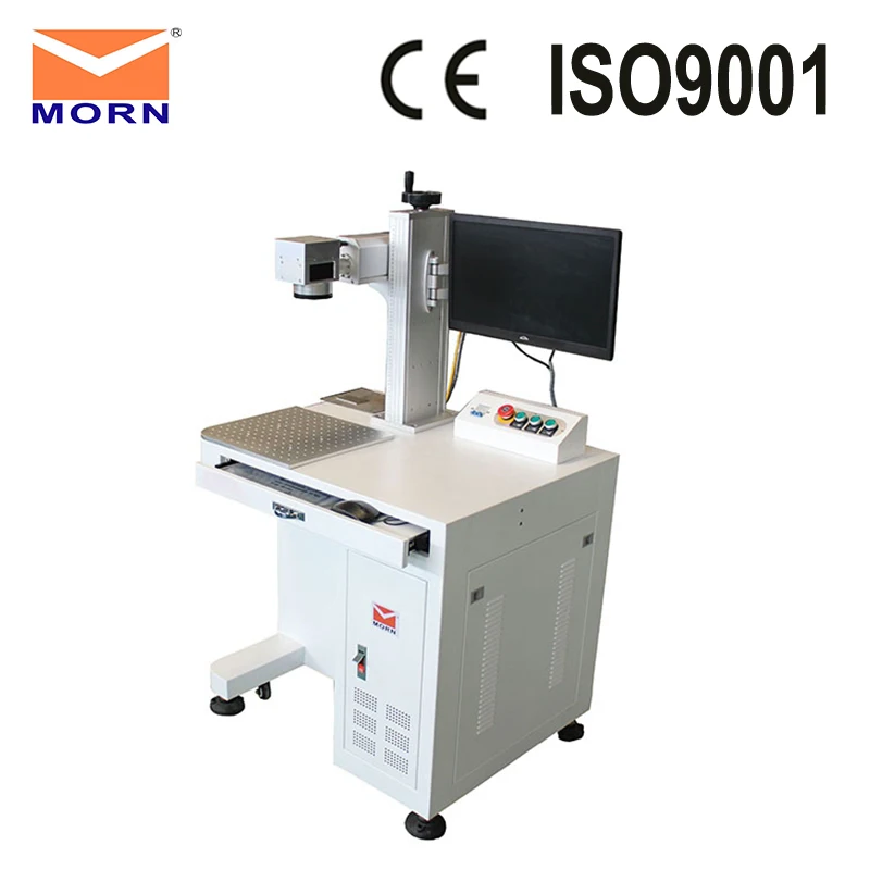  Promotion 20W cabinet desktop fiber laser metal marking engraving machine + computer 110*110mm mark