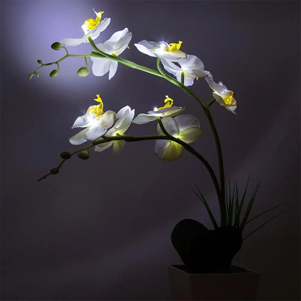 LumiParty 9 светодиодов имитирует Phalaenopsis горшок лампа с белый светильник для