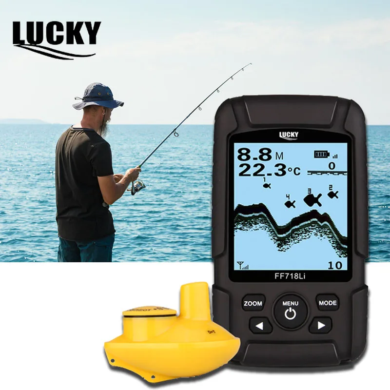

Lucky Echo Sounders for Fishing Echo Sounder Wireless Fishfinder Fish Finder Fishing Sounder Sonar sensor FF718Li-W