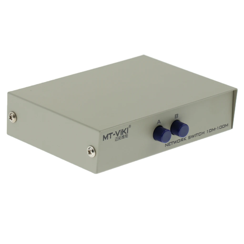 

2Port A B Manual Network Sharing Switch Box 2In1 1In2 RJ45 Ethernet Switcher