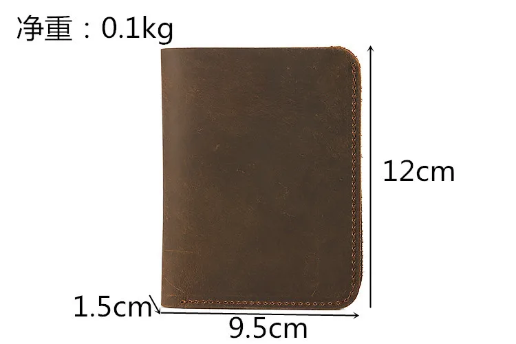 Men Genuine Leather Wallet Vintage Crazy Horse Leather Male Wallets Purse Famous Brand 6 Credit Card Slot Carteira Masculina 4