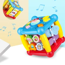Детские Ранние обучающие музыкальная игрушка мульти-функциональный мультфильм электрический музыкальные игрушки развивающие игрушки шестигранника игровая коробка для детей