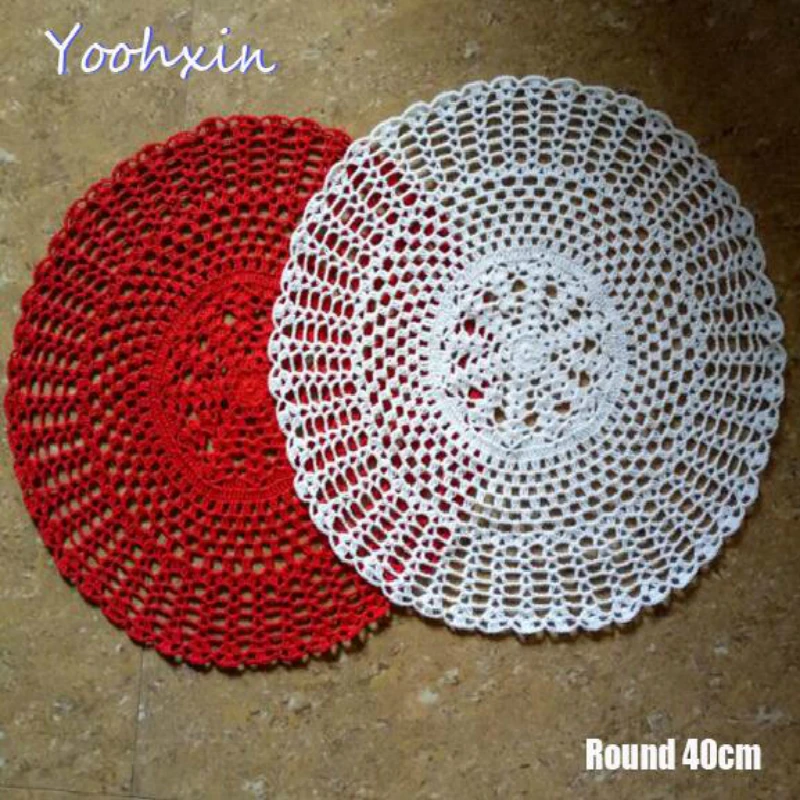 

HOT Cotton Round Placemat Cup Coaster Mug Kitchen Drink Dining Table Place Mat Cloth Lace Crochet Tea Coffee Doily Christmas Pad