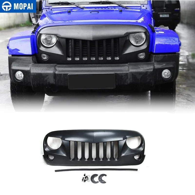 MOPAI Racing Grills for Jeep Wrangler JK 2007 2017 ABS Car Front Grille