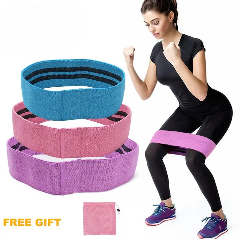 

3pcs/set Anti Slip Yoga Hip Band Resistance Bands Body Exercise Elastic Bands For Yoga Stretching Training Fitness Workout Band