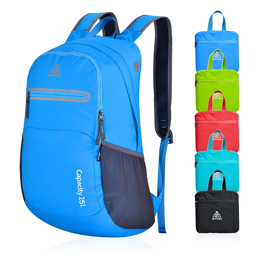 

25L Lightweight Outdoor Backpack Camping Hiking Outing Cycling Folding Bag Pack Water Resistant Daypack Shoulder Bag