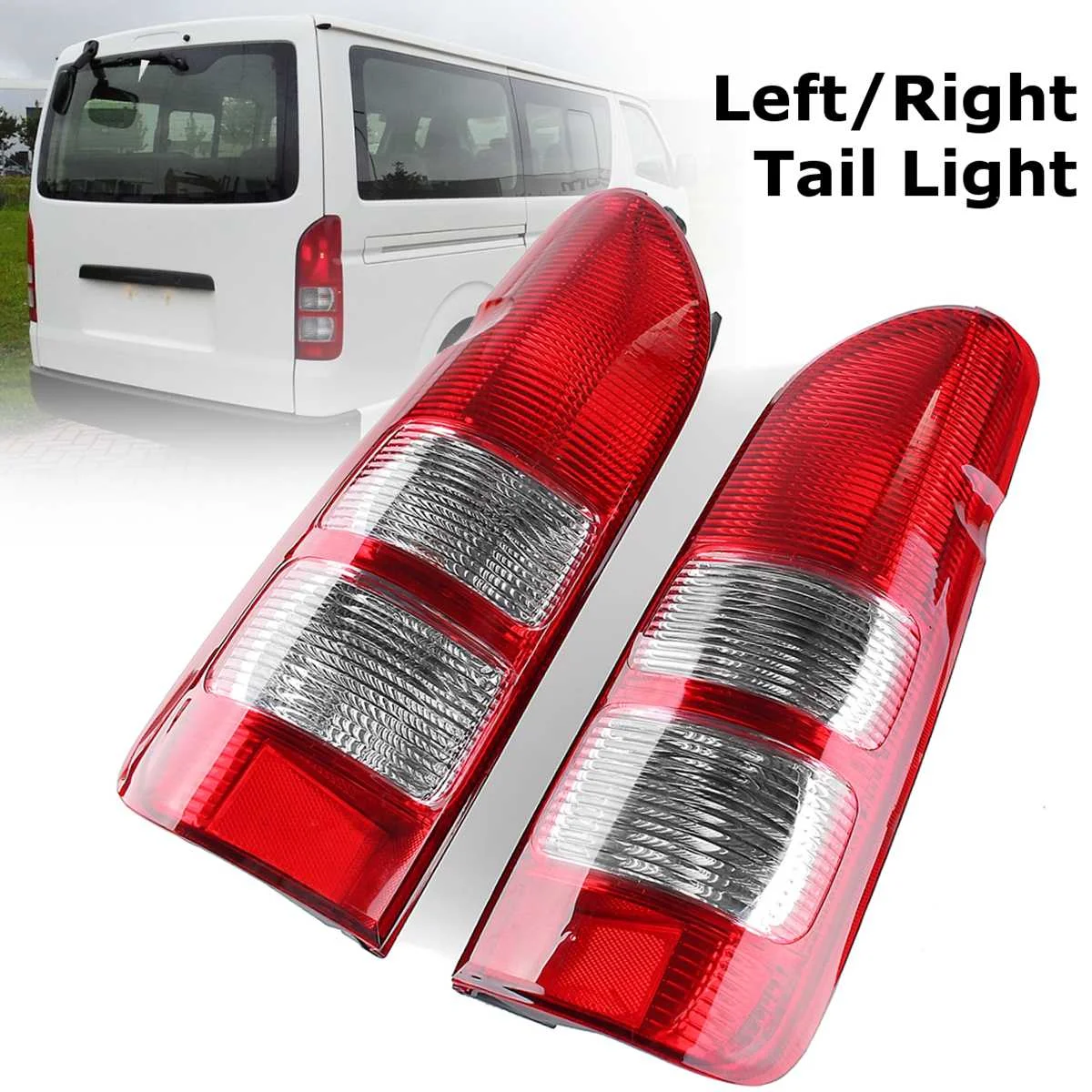 

1 Pair Tail Light Lamp Shell Housing Suit 200 Series Without Bulb Tail Lamp For Toyota Hiace for Commuter 2005 06 07 08 09-2014