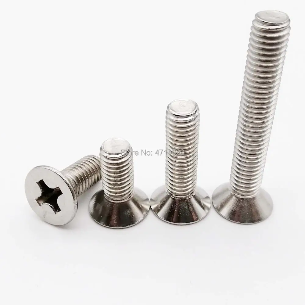 M1 M1.2 M1.4 M1.6 M2 M3 Flat Head Phillips Screw 304 Stainless Machine Screw