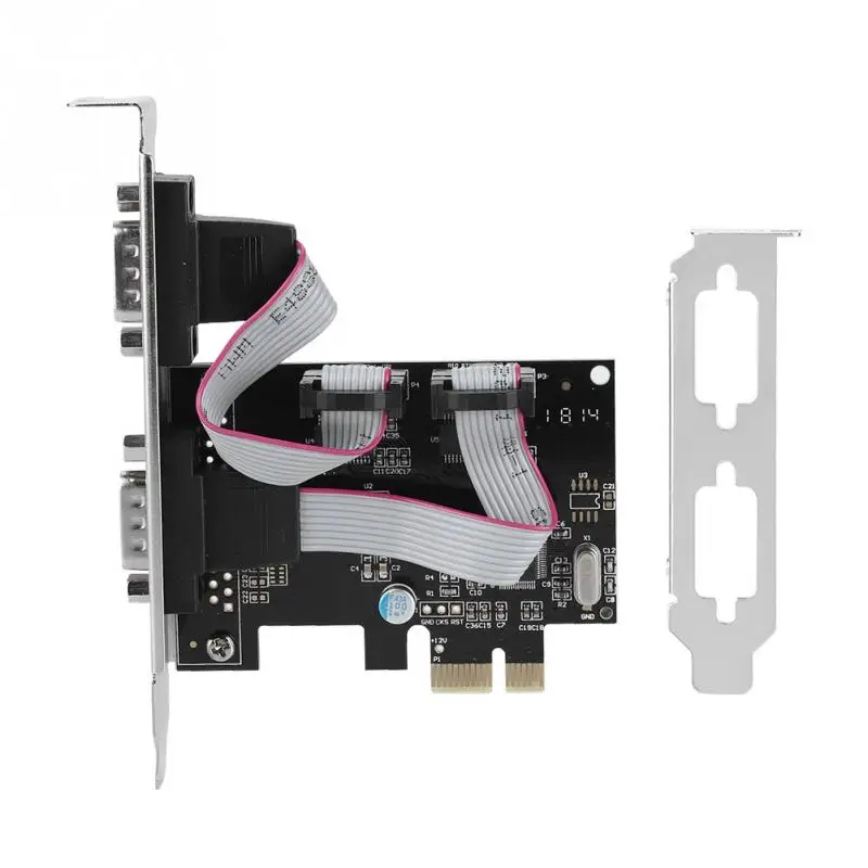 PCI E к RS232 2 портовый последовательный порт конвертер Экспресс контроллер адаптер