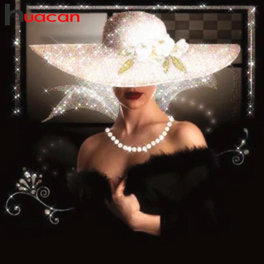 

Huacan Diamond Painting Full Square Drill Beauty Diamond Embroidery Cross Stitch Portrait Rhinestones Diamond Mosaic Home Decor