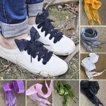 1 пара 110 см модные плоские шелковые атласные ленты шнурки спортивная обувь шнурки для кроссовок обувь шнурки с бантом кружевные шнурки