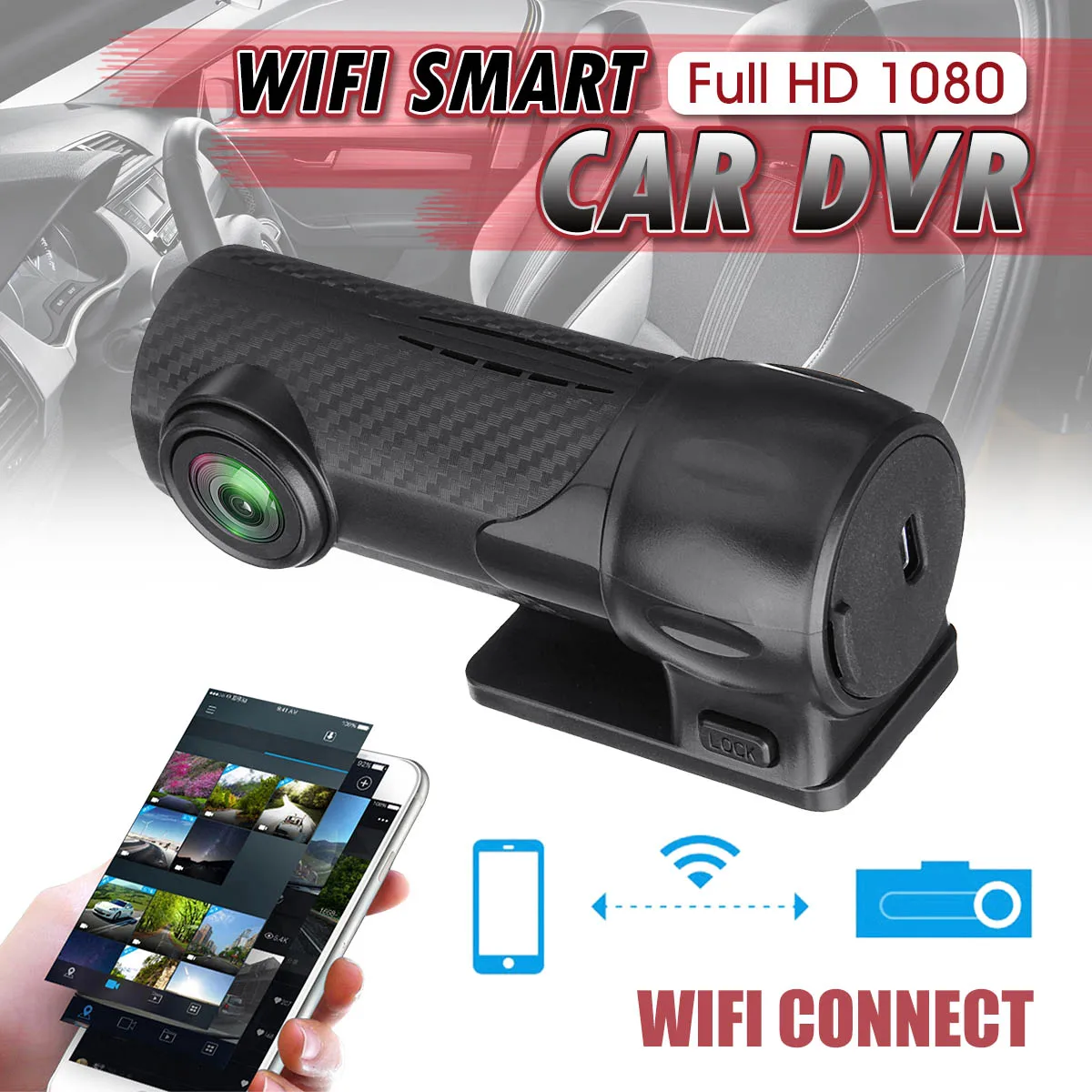 WiFi Автомобильный авто DVR регистратор 170 градусов видеорегистратор беспроводной автомобильный Грузовик видео регистратор видеокамера камера ночного видения