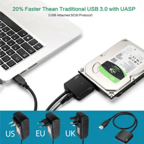 USB3.0 до 2,5 3,5 IDE SATA жесткий диск HDD SDD конвертер адаптер ПК кабель ЕС вилка