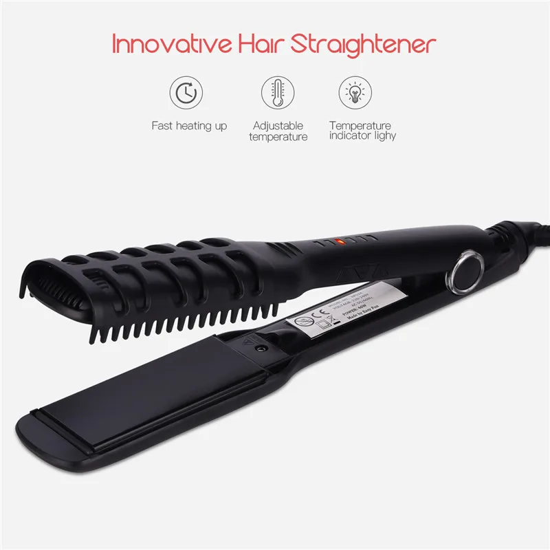 

Professional Nano Hair Straightener Brush Comb Electric Flat Iron Temperature Control Hair Brush Straightening Iron Hair Styling