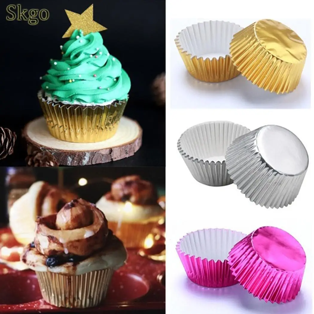 

065kg Liners Solid Cups Aluminum 0 Foil Baking Cake Mini PVC Cupcake