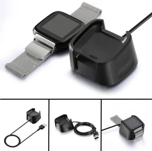 

USB Data Cable Charging Cradle Dock Base Charger For Fitbit Versa Smart Watch US