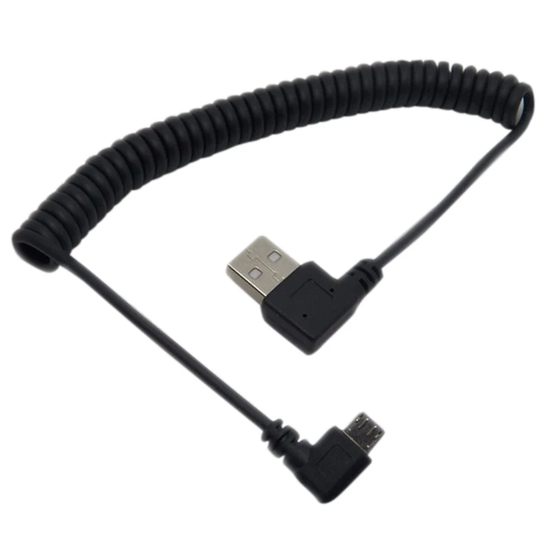 USB 90 градусов Мужской Micro кабель для зарядки данных изгиб левая Выдвижная