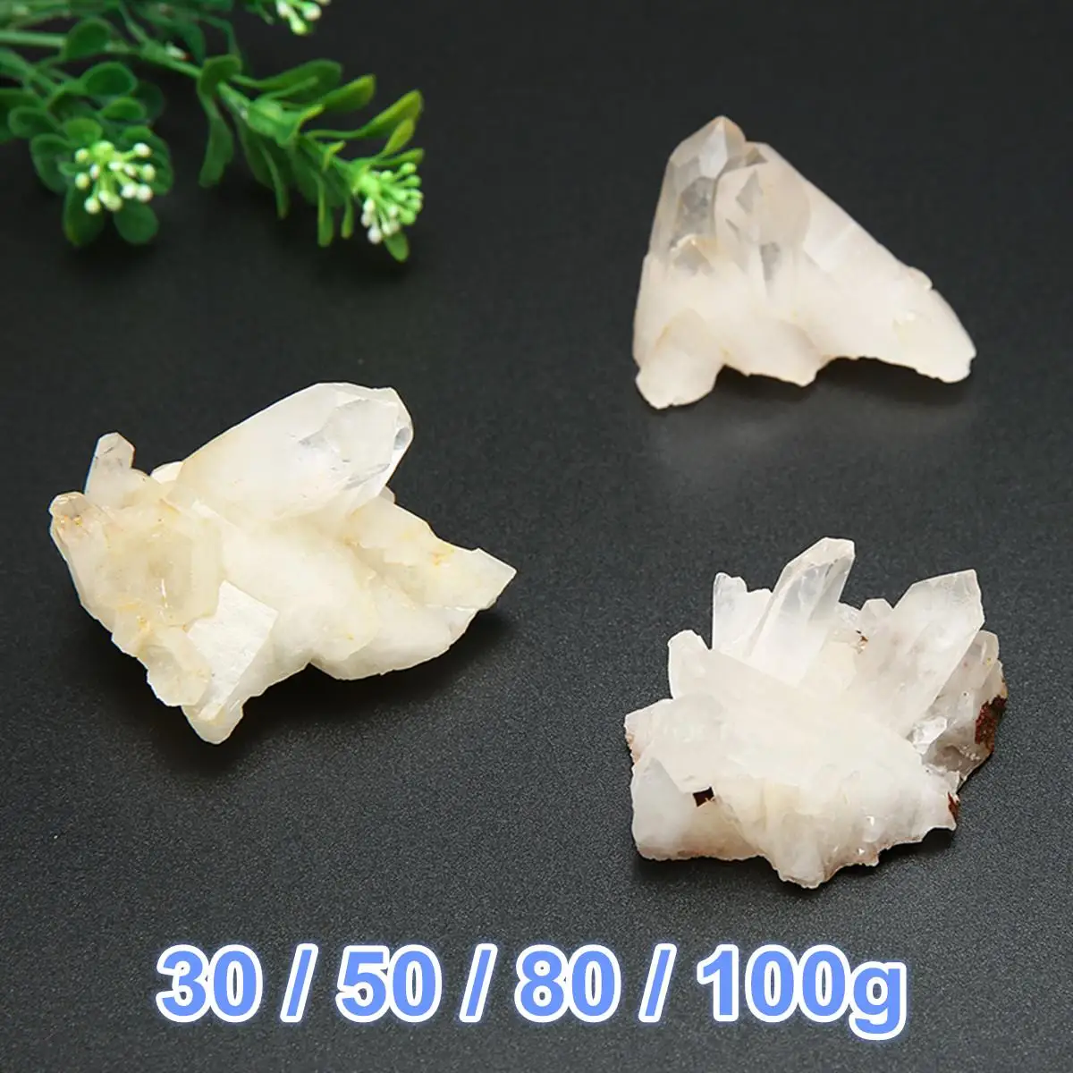 

Natural White Crystal Cluster Skeletal Quartz Point Wand Mineral Healing Crystal Vug Specimen Reiki Natural Stone Decor 30-100g