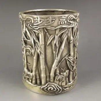 

Chinese ancient pure copper wine pot hand-carved tree branches of the patter