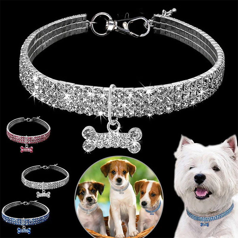 

High Quality 1PC Dog Collar Hot Sale Pet Collars Pet Supplies Crystal Bling Rhinestone Puppy Luxurious Popular