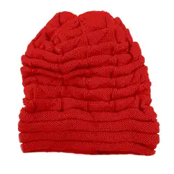 HTHL-элегантная женская вязаная крючком зимняя шапка шерстяная вязаная шапочка теплые шапки (красный)