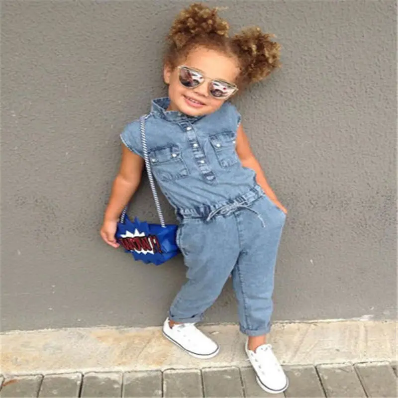 Модные детские джинсовые комбинезоны Emmababy модная одежда для малышей Детский