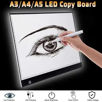 

A5 LED Copy Board Art Craft Drawing Tracing Tattoo LED Light Box Pad Thin Stepless/3 Brigness Levels Acrylic Glass for Cartoon