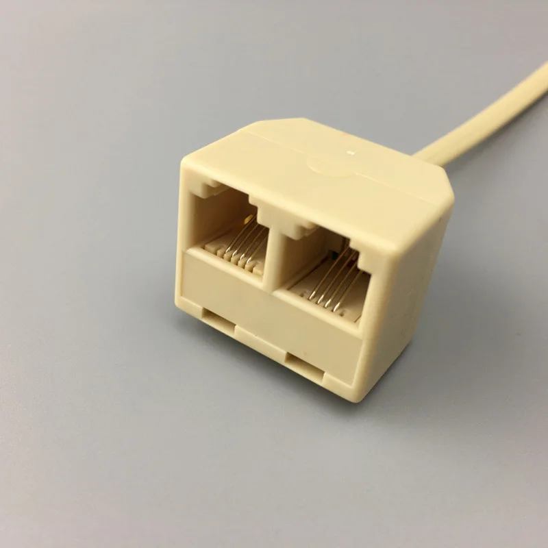 RJ11 6P4C 2 طريق منفذ الهاتف جاك خط الخائن محول البيج شراء 10 قطع إنقاذ كبيرة
