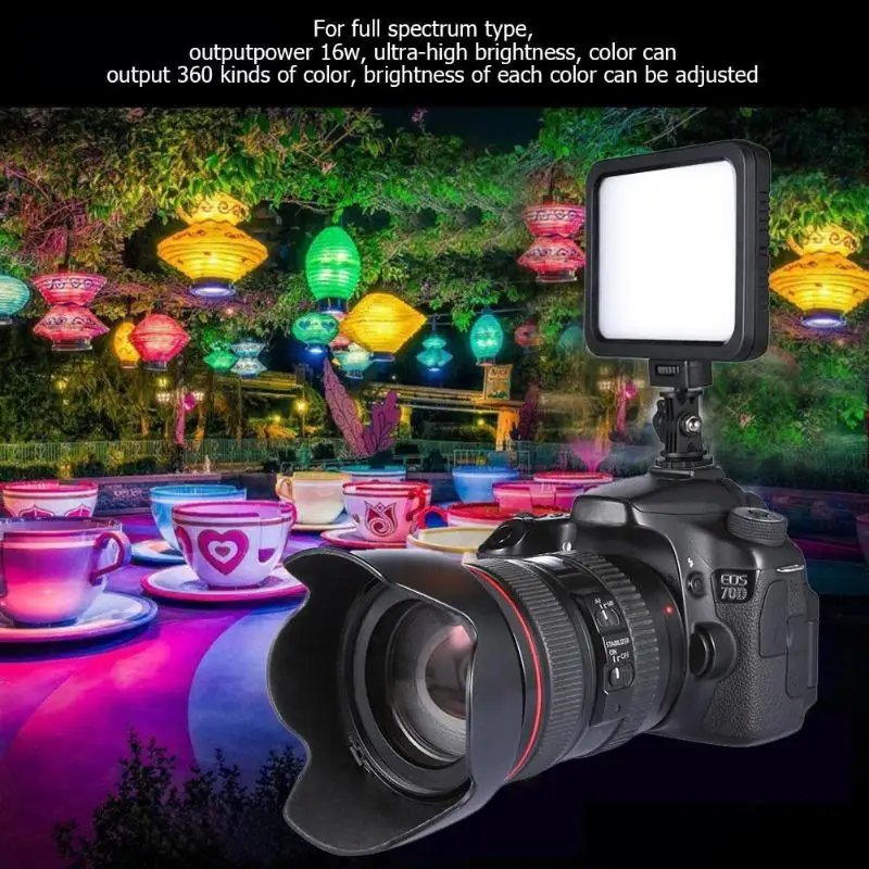 

ZF-RGB360 Dimmable Full Color RGB Camera LED Video Light Smartphone Video Photograph Studio Light Lamp Photographic Lighting