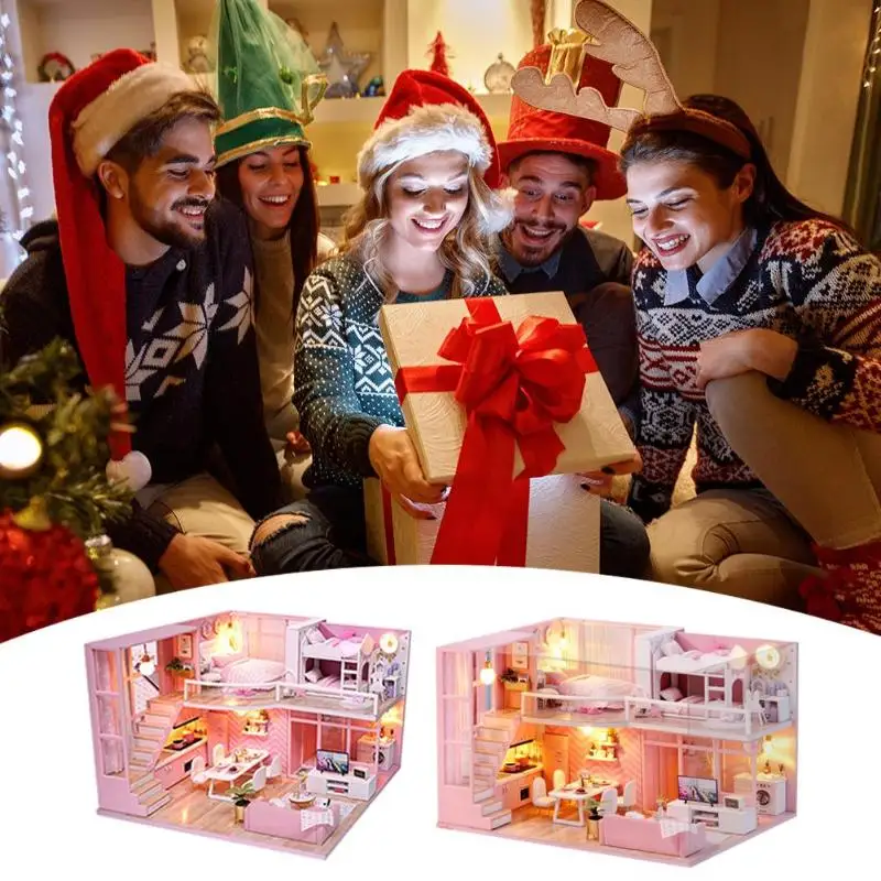 DIY Doll House Wooden Doll Houses Miniature dollhouse Furniture Kit Toys for Children Christmas Gift DIY Doll House Wooden Doll Houses Miniature dollhouse Furniture Kit Toys for Children Christmas Gift