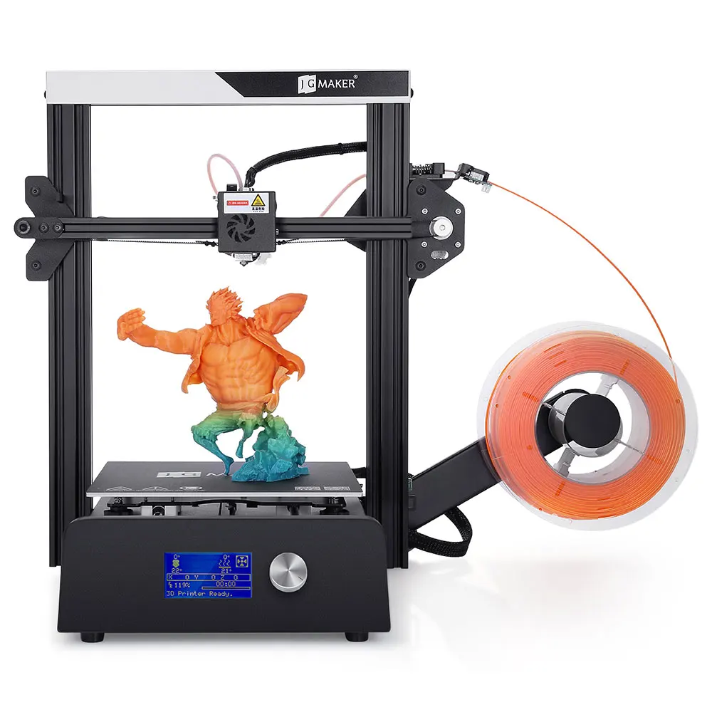 

2019 JGAURORA Magic DIY design 3D Printer kit LCD Screen 10-150mm/s Print speed High Precision Metal Frame Kit 220 x 220 x 250mm