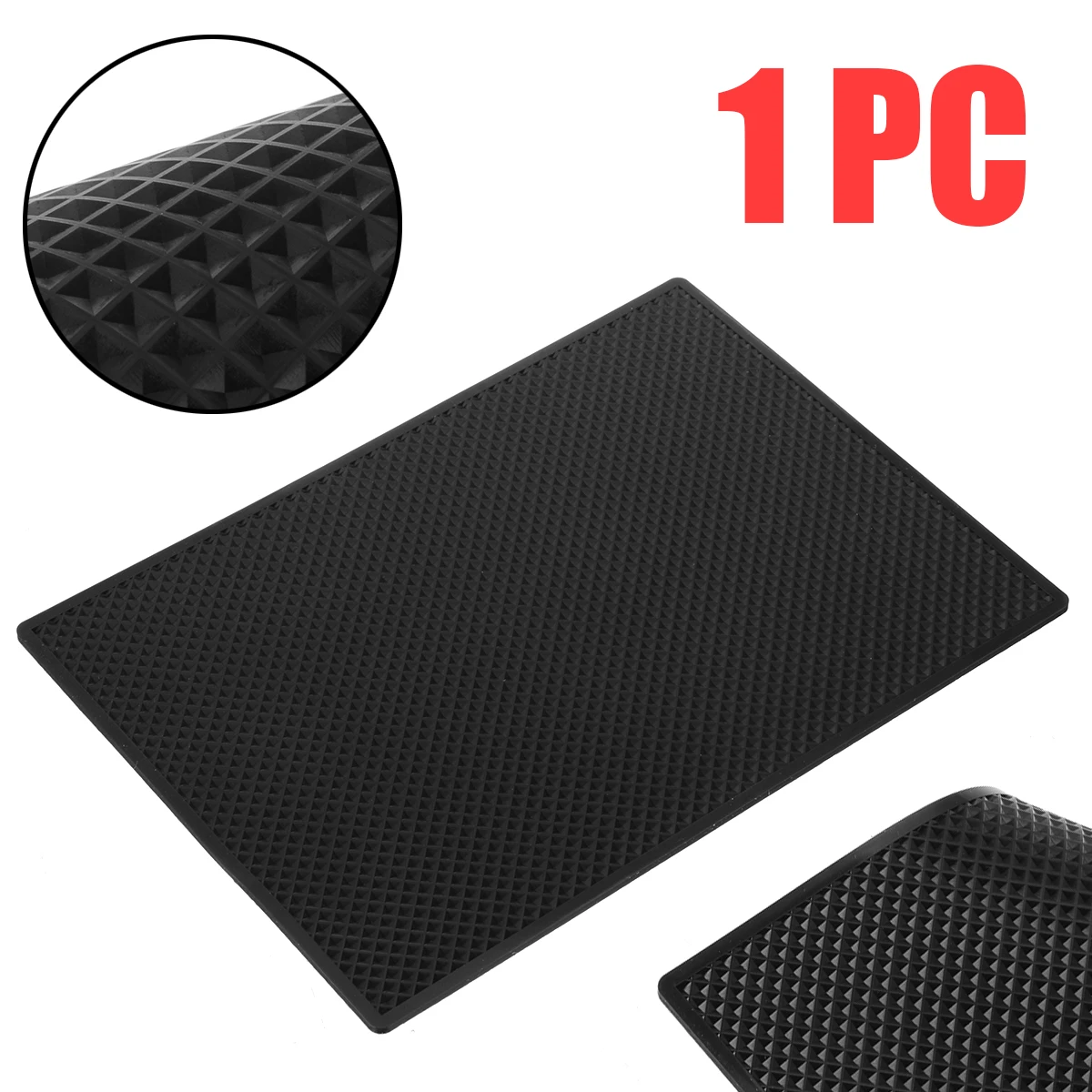 

1pc PVC Anti-Slip Cell Phone Mat Holder Black 18cm x 13cm for Home Table Desk Car Auto Dashboard Non-slip Sticky Pad