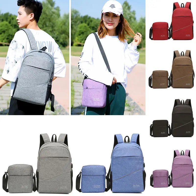 

2PCS/Set Women Satchel Travel School Backpack Girls Rucksack Shoulder Bag Matching Bags