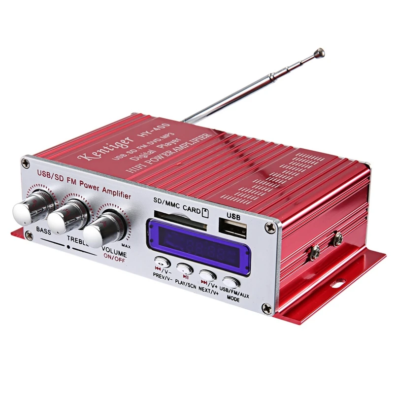 Горячая AMS-Kentiger Hy-400 Hi-Fi автомобильный стерео усилитель радио Mp3 динамик с Fm ЖК-дисплеем мощный плеер для авто мотоцикла рэмо