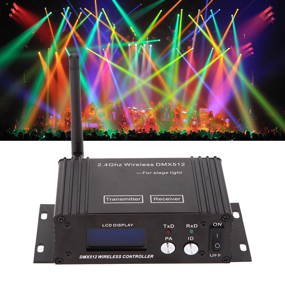 Профессиональный 2 4G беспроводной DMX 512 контроллер передатчик приемник ЖК дисплей