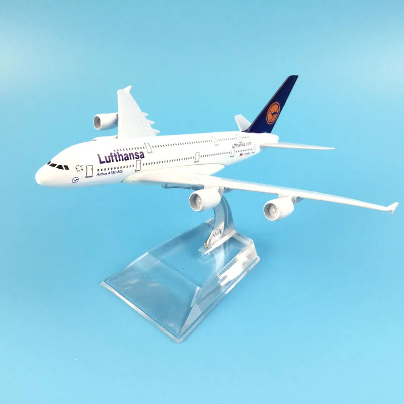 

16cm Airplane Model Lufthansa Airbus 380 Aircraft Model Diecast Metal Plane Airplanes Model 1:400 Plane Toy Gift Free Shipping