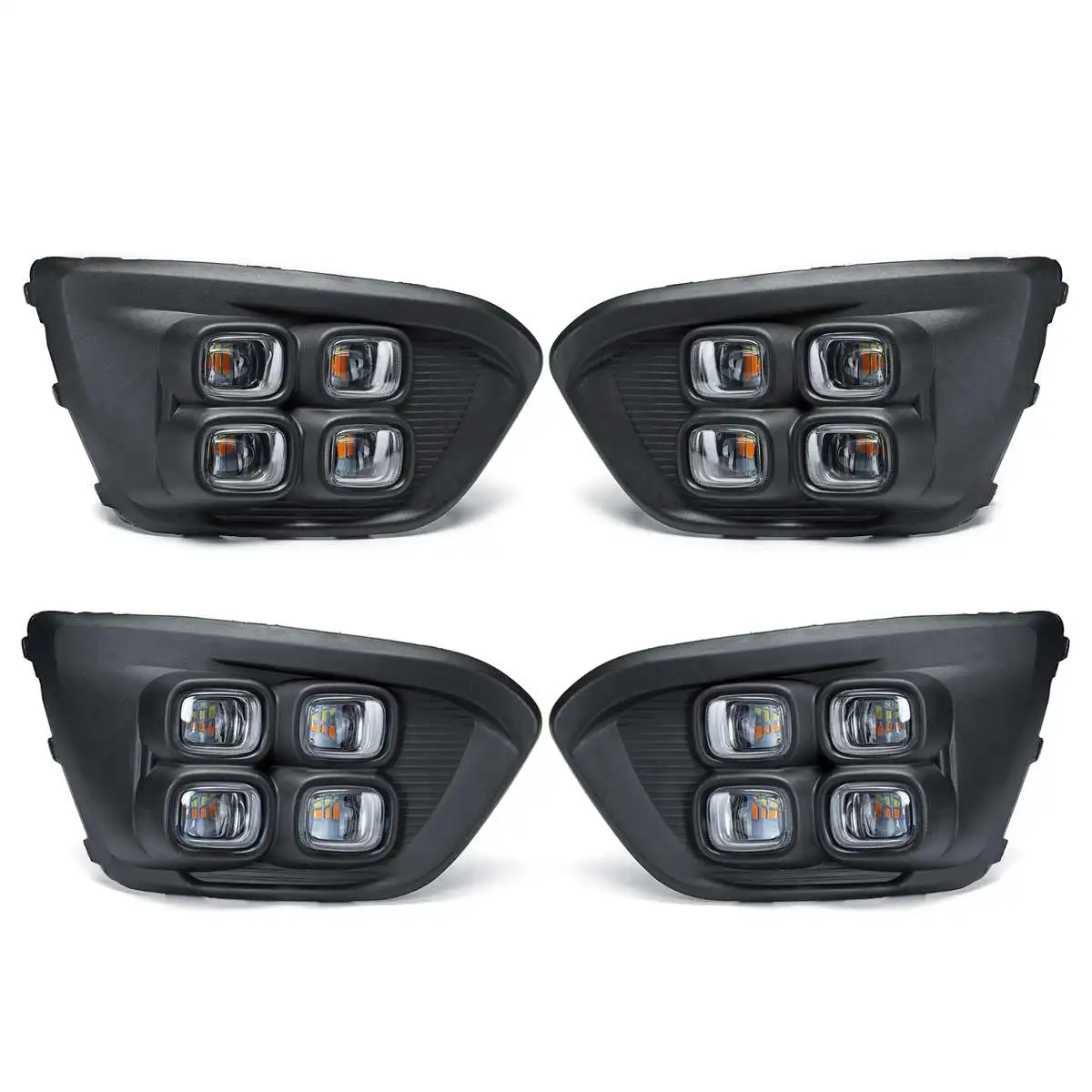 

Day Light Fog Lights Fog Lamps LED Driving Light DRL Daytime Running Lights Yellow Turn Signal Lamp Fits for KIA KX CROSS 2018