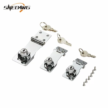 

Twist Knob 2.5/3/4inch Locking Hasps Integrated Lock Chrome Plated Finish Anti-theft Lock Hasps for Cabinets Cupboard Doors