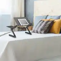 Portable Adjustable Foldable Table for Laptop Desk Computer Notebook Stand Tray for Sofa Bed Folding Cooling Computer Desk Black