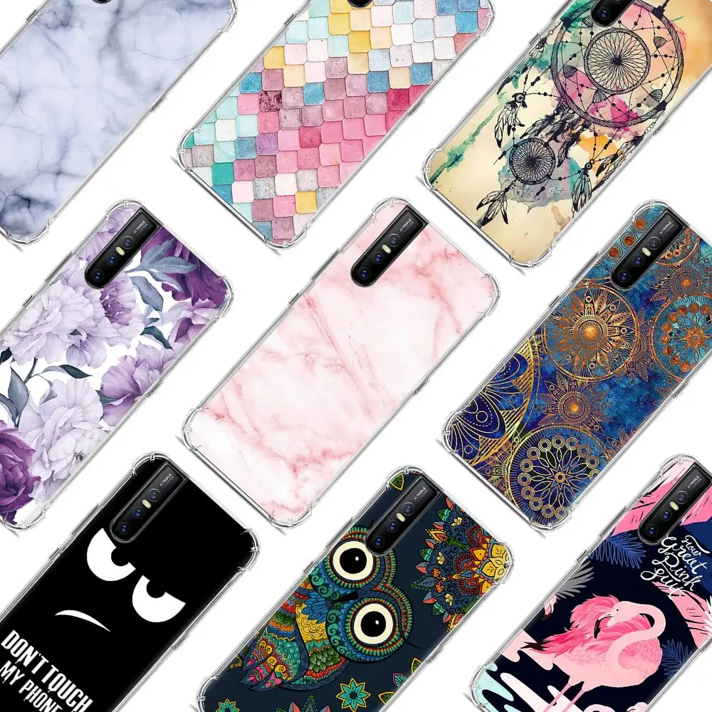 Stylish Painted Anti-falling Phone Case For Vivo V15 Pro / S1 Pro 6.39 Inch With Airbag Back Phone Cover