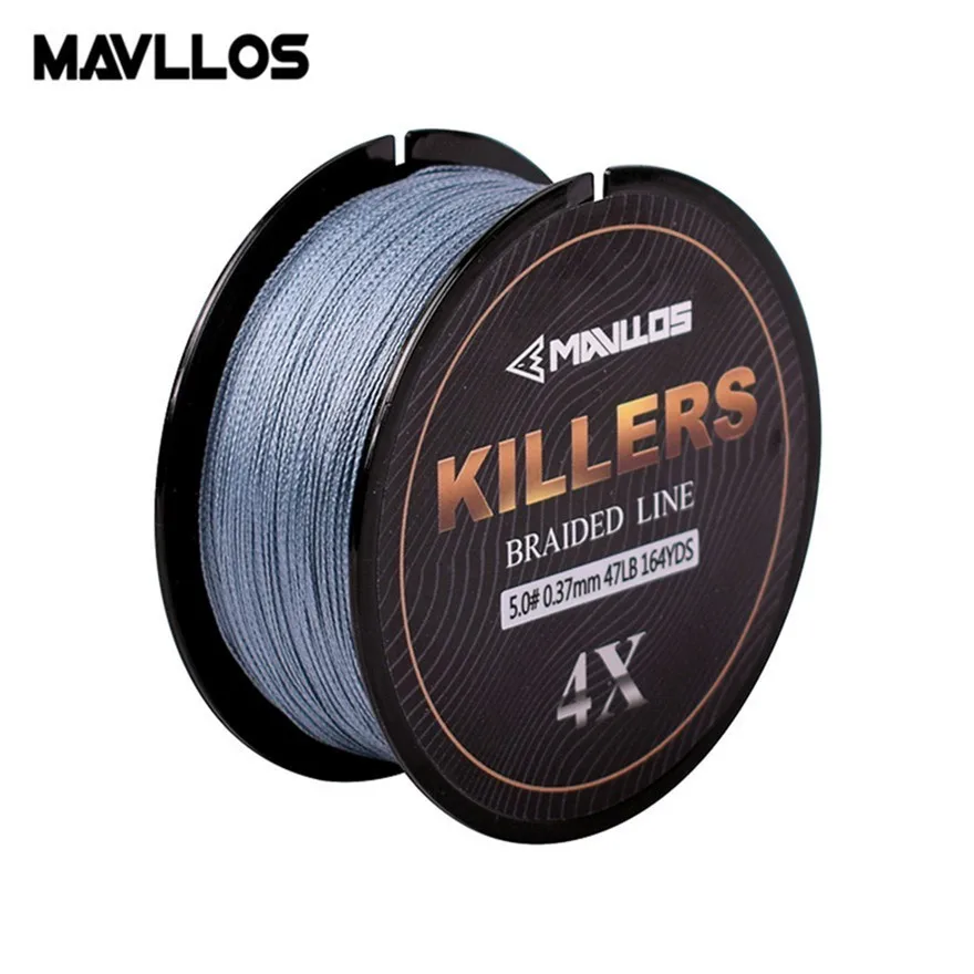 Mavllos القاتل 4 السواحل ينسج خيط صنارة الصيد منخفضة للغاية ذاكرة 150 M/164YDS سوبر قوي المياه المالحة المتعددة الشعيرات مضفر خط