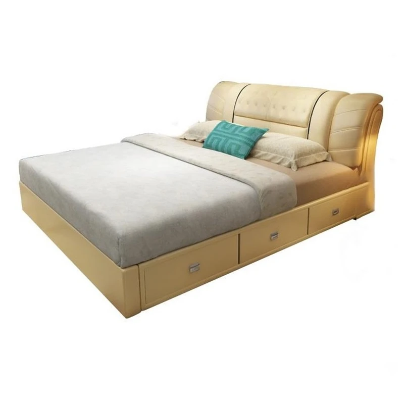 

Yatak Odasi Mobilya Totoro Mobili Lit Enfant Meble Quarto Modern Leather Cama Moderna De Dormitorio Mueble bedroom Furniture Bed