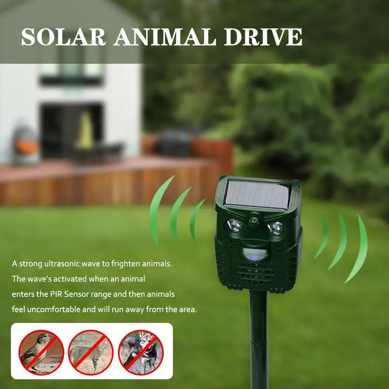 

Cat Repellent Animal Repeller Solar Animal Repellent Scarer Ultrasonic Outdoor Waterproof Application in Yard, Lawn, Garden