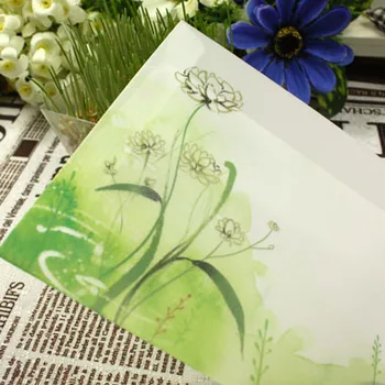 

5pcs[CoffeeX] Western Open Sulfuric Acid Paper Envelope Elegant Lotus Translucent 3rd Postcard Envelope