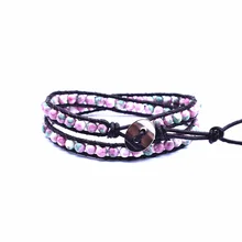 Дизайн браслет чакра кожаный браслет разноцветный браслет бусины из природного камня браслет для мужчин и женщин ювелирные изделия оптом