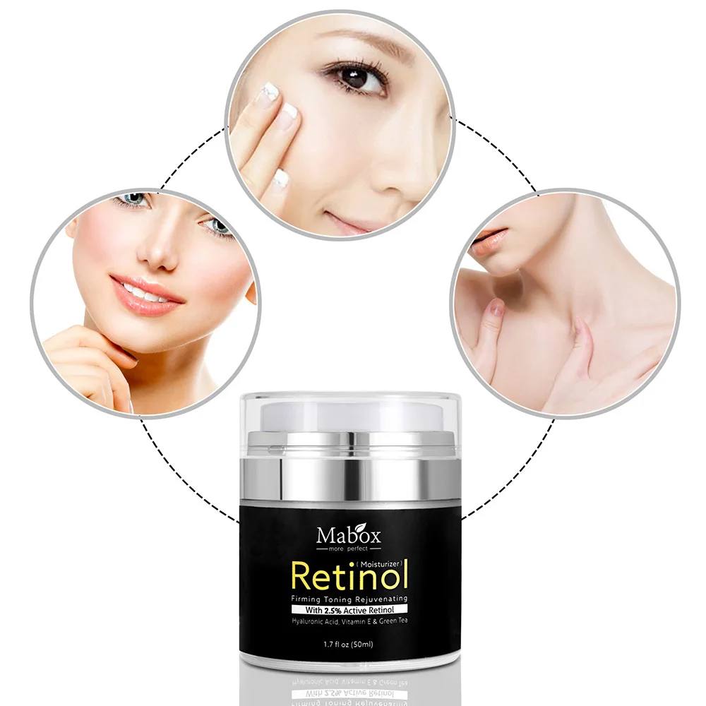 Mabox 50 мл Retinol 2.5% увлажнитель для лица крем с гиалуроновой кислотой антивозрастной разглаживает морщины Витамин Е коллаген разглаживающий отбеливающий крем